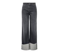PIECES PCPIL HW Jean Droit Fold Up, Gris Denim, 32