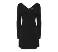 Pieces PCPRISTA LS Robe en Tricot à col en V BC, Noir, L