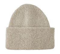 PIECES PCPYRON Noos BC Bonnet tricoté à Capuche pour Femme Motif Lurex Argenté Taille Unique
