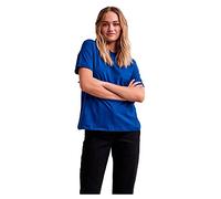 PIECES Pcria Ss Fold Up Solid Tee Noos Bc Femme T-shirt, Bleu Mazarine., L