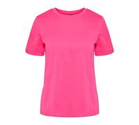 PIECES Pcria Ss Fold Up Solid Tee Noos Bc Femme T-shirt, Rose Vif, XS