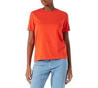 PIECES Pcria Ss Fold Up Solid Tee Noos Bc Femme T-shirt, Tangerine Tango, XS