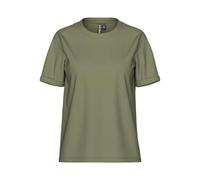 PIECES Pcria Ss Fold Up Solid Tee Noos Bc Femme T-shirt, Vert Lichen Foncé, L