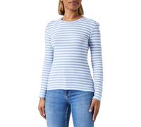 PIECES Pcruka LS Top Noos T-Shirt Manches Longues, Hydrangea/Rayures : Cloud Dancer, S Femme