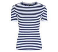 PIECES Pcruka SS Top Noos BC T-Shirt, Bleu Bellwether-Rayures : Cloud Dancer, XS Femmes