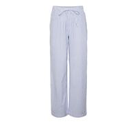 PIECES Pcsally Hw Pantalon String Ample pour Femme, Hydrangea/Rayures : Cloud Dancer, L