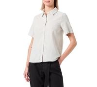 PIECES Pcsally SS Noos Chemisier pour Femme, Tea/Stripes:Cloud Dancer, M