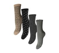 PIECES Pcsebby Lot de 4 paires de chaussettes longues à paillettes Noos, Vert lichen, taille unique