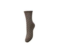 PIECES Pcsebby Paillettes Long 1 Pack Motif Noos Chaussettes, Morel/détail : Petits Pois Gris Taupe, Taille Unique Femme