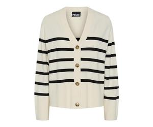 Pieces Pcsia Ls Cardigan Noos BC, Blanc, S Femme