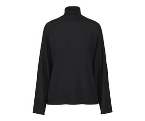 PIECES Pcsia Ls Rollneck Knit Noos BC Pull en Tricot, Noir, S Femme