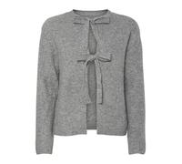 PIECES Pcsilly Ls Réversible Tie Knit Exp Noos Cardigan, Mélange de Gris Moyen, XL Femme