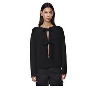 PIECES Pcsilly Ls Réversible Tie Knit Exp Noos Cardigan, Noir, S Femme