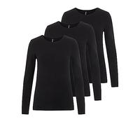 PIECES Pcsirene Ls Tee Noos T-shirt à manches longues pour femme, 3 x noir., XS