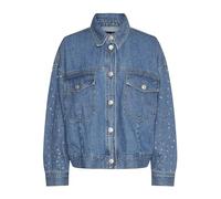 PIECES PCSKY Rhinestone Veste, Denim bleu moyen/détail : strass, L
