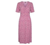 PIECES PCTALA SS MIDI Dress Noos BC Robe mi-Longue, Rose Vif/AOP : Fleurs Multiples, S Femme