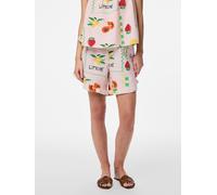 PIECES PIECES Cream Fruit Print High Waist Shorts Cream EU 40 (UK 12)