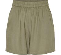 PIECES PIECES Green Relaxed Fit Elasticated Waist Linen Blend Shorts Green XS 6