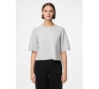 PIECES PIECES Grey Short Sleeve Round Neck Knitted Top