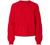 PIECES Pieces Red Long Sleeve Cable Knit Jumper