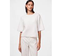 PIECES PIECES White Short Sleeve Round Neck Knitted Top