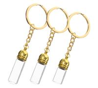 Pièces Porte-Clés Bouteille En Verre, Flacon D’Huile Essentielle | Hole 4mm, Design Multipurpose, Accessoire de Paquet à Dos, Idée Présent, Style Élégant et Ornemental