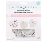 We R Memory Keepers Lot de 27 boutons de rechange en forme de cœur pour 9 boutons en forme de cœur 58 mm pour créer des boutons personnalisés pour sacs à dos, sacs à main, sacs, épingles, badges et