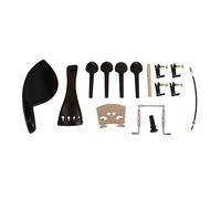 Pièces pour violon 4/4 en ébène : cordier, chevilles, mentonnière, chevalet en érable