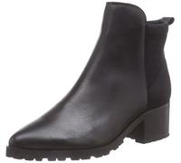 PIECES Psvalah Leather Boot Black Noos, Bottes non-à enfiler, tige mi-haute femmes - Noir - Noir, 36 EU