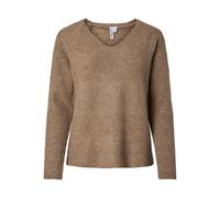 Pieces Pull Pcellen col en V manches longues tricot Femme Gris XS