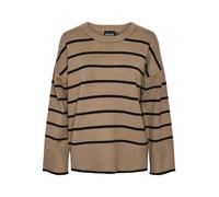 PIECES Pull-over 'PCMATHILDE' taupe / noir, Taille XS
