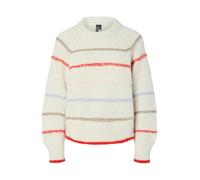 PIECES Pull-over 'PCNELIA' crème / bleu clair / noisette / rouge vif, Taille M