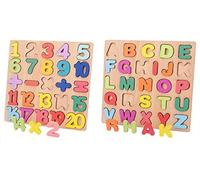 Pièces Puzzles en Bois pour Enfants de 2 3 4 Ans avec Chiffres de 20 Pièces et Alphabet ABC de 26 Pièces - Meilleurs Jouets de Reconnaissance pour l'Éducation PrécoceDurabilité et attractivité