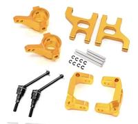 Pièces RC Compatible avec Tamiya CC01 TA02 TA03 4WD 1/10 pour Buggy rc Cars Bras De Suspension Inférieur Support De Moyeu Base C Tasse De Direction Arbre D'entraînement en Métal(Yellow)