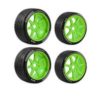 Pièces Rc pour Arrma pour Felony pour Infraction pour Limitless 6S 3S 1/7 Pneus Caoutchouc Roues 100mm 17mm Hex sur Route Voiture RC Haute Adhérence(Green)