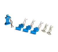 PièCes Rc Pour Axial Pour SCX10 Pour TRX4 1/8 1/10 4 Pièces Alliage D'aluminium Voiture Type R Carrosserie Clips Fixation Avec Languette Voiture RC Pièces Détachées(Blue)