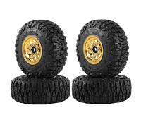 pièces RC pour Axial pour SCX24 AX24 pour Enduro24 pour TRX4M pour FMS FCX24 1/18 1/24 RC Crawler Car Upgrade Parts Metal 1.0" Beadlock Deep Dish Wheel Pneu Set(Yellow)