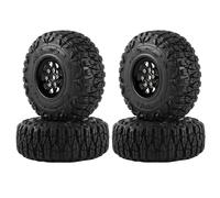 pièces RC pour Axial pour SCX24 AX24 pour Enduro24 pour TRX4M pour FMS FCX24 1/18 1/24 RC Crawler Car Upgrade Parts Metal 1.0" Beadlock Deep Dish Wheel Pneu Set(Black)