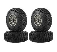 pièces RC pour Axial pour SCX24 AX24 pour Enduro24 pour TRX4M pour FMS FCX24 1/18 1/24 RC Crawler Car Upgrade Parts Metal 1.0" Beadlock Deep Dish Wheel Pneu Set(Gray)