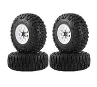 pièces RC pour Axial pour SCX24 AX24 pour Enduro24 pour TRX4M pour FMS FCX24 1/18 1/24 RC Crawler Car Upgrade Parts Metal 1.0" Beadlock Deep Dish Wheel Pneu Set(White)