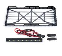 pièces RC pour Axial pour SCX24 AXI00002 1/24 pour Porte-Bagages Toit Métal pour Porte-Bagages Filet Élastique Modification Modèle Voiture RC Accessoires De Décoration Pièces(with Light)