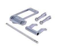 Pièces Rc Pour Capra Pour Châssis 1/10 Pièces Bricolage D'essieu Portail Support Servo BAT En Aluminium CNC Avec Lien Direction Hydraulique Accessoire Voiture RC Remplacement(Silver)