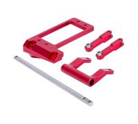 Pièces Rc Pour Capra Pour Châssis 1/10 Pièces Bricolage D'essieu Portail Support Servo BAT En Aluminium CNC Avec Lien Direction Hydraulique Accessoire Voiture RC Remplacement(Red)