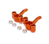 PièCes Rc Pour FS 1/10 2 Pièces Alliage D'aluminium G-D Support Moyeu Direction Voiture Radiocommandée Pour Buggy Pièces Rechange Améliorées Pièces Modification(Orange)