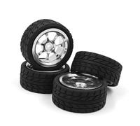 Pièces RC pour HPI pour Tamiya pour WRC pour TT02 XV01 Pneu De Moyeu De Roue 1/10 RC Pièces De Mise À Niveau De Voiture Accessoires 65x26MM(Silver)