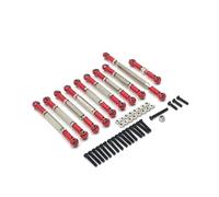 pièces RC pour MN D96 D99S D90 D91 MN90 MN99S 1/12 Remplacement Métal Tige De Traction Biellette De Direction Ensemble Pièces RC Voiture Mise À Niveau Accessoires(Red)