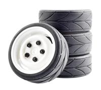 PièCes Rc Pour Tamiya Pour Racing Pour TT01 Pour TT02 XV01 TA06 PTG-2 Pour HPI WR8 Pour Kyosho 94123 1/10 RC Pneus Voiture Route Touring Dérive Pneu Roue(G white)