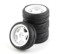Pièces RC pour Tamiya pour TT01 TT01E TT02 TT02B XV01 TA06 PTG-2 1/10 65 Mm Pneu en Caoutchouc Roue Pneu 12 Mm Hex RC pour Racing Car Upgrades Pièces Accessoires(White,Size2)