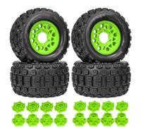 PièCes Rc Pour Traxxas Pour MAXX Pour ARRMA Pour Granite Pour Outcast Pour Tamiya 1/10 Pneus Camion Acrobatique Monster Hexagones 12 Mm 14 4 Pièces 128(Green)