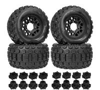 PièCes Rc Pour Traxxas Pour MAXX Pour ARRMA Pour Granite Pour Outcast Pour Tamiya 1/10 Pneus Camion Acrobatique Monster Hexagones 12 Mm 14 4 Pièces 128(Black)